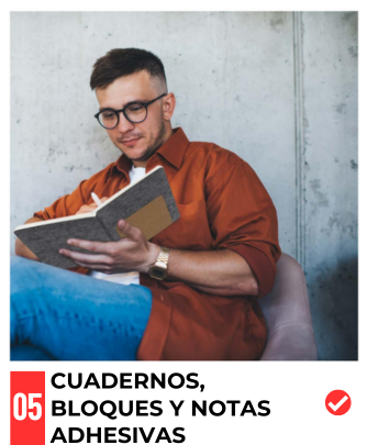 cuadernos, bloques y notas adhesivas